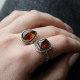 Bague en argent et ambre