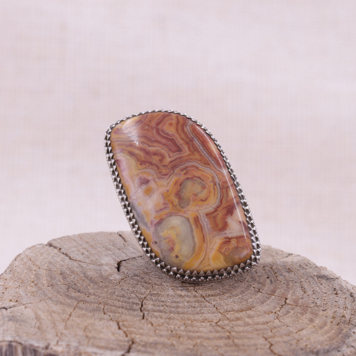 Bague en argent et agate - ajustable