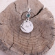 Pendentif en argent et agate verte - soleil et lune