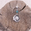 Pendentif en argent et agate verte - soleil et lune
