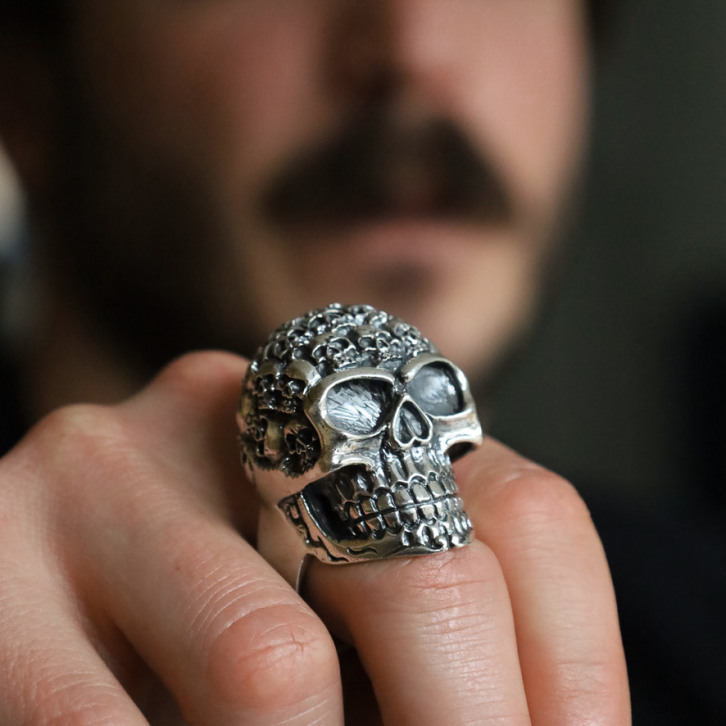 Bague en argent - Tête de mort