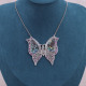 Collier en argent avec marcassites, abalone et rubis - papillon