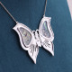 Collier en argent avec marcassites, abalone et rubis - papillon