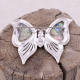 Broche en argent avec marcassites, abalone et rubis - papillon