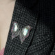 Broche en argent avec marcassites, abalone et rubis - papillon