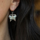 Boucle en argent avec marcassites, abalone - papillon
