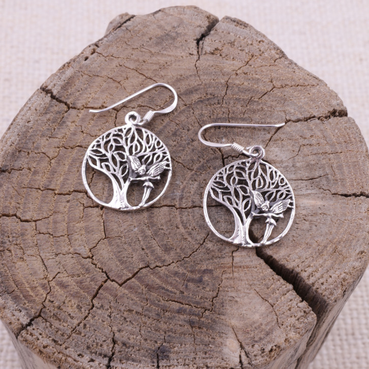 Boucles d'oreilles en argent - arbre de vie