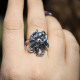 Bague pieuvre en argent et abalone
