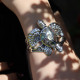 Bracelet rigide en argent et abalone - tortue