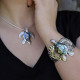Bracelet rigide en argent et abalone - tortue