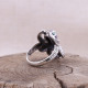 Bague pieuvre en argent et abalone