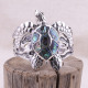 Bracelet rigide en argent et abalone - tortue