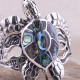 Bracelet rigide en argent et abalone - tortue