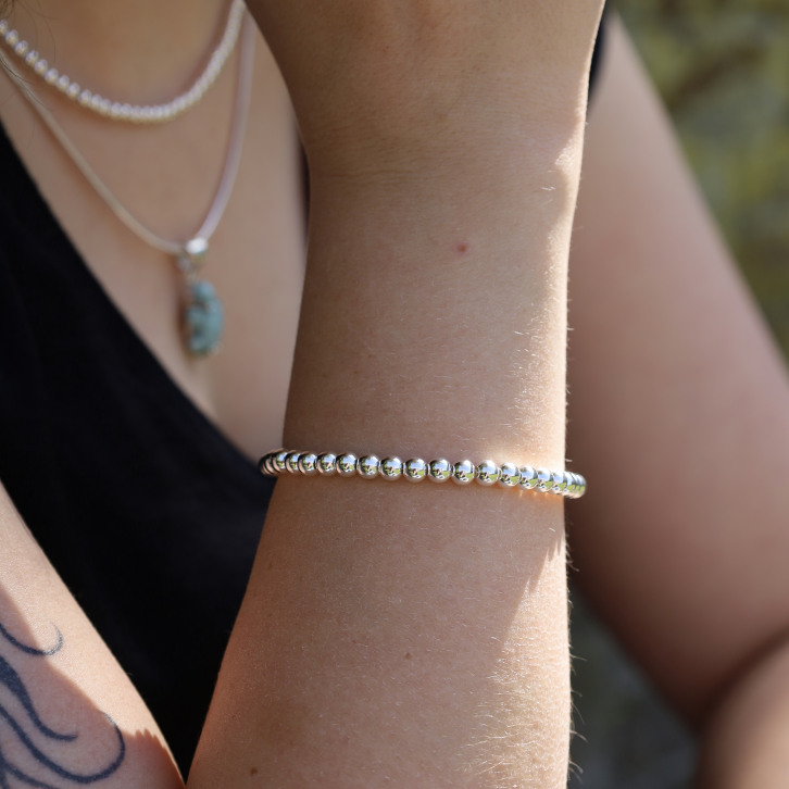 Bracelet "perles d'argent"