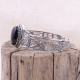 Bracelet rigide en argent et onyx