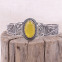 Bracelet rigide en argent et ambre