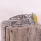 Bracelet rigide en argent et ambre