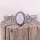 Bracelet rigide en argent et pierre de lune