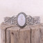 Bracelet rigide en argent et pierre de lune