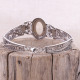 Bracelet rigide en argent et pierre de lune