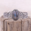 Bracelet rigide en argent et labradorite