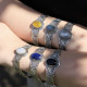 Bracelet rigide en argent et opale dendritique