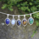 Pendentif en argent et malachite