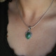 Pendentif en argent et malachite