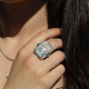 Bague en argent et pierre jaspe mont K2