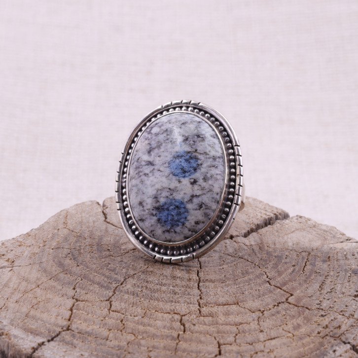 Bague en argent et pierre jaspe mont K2