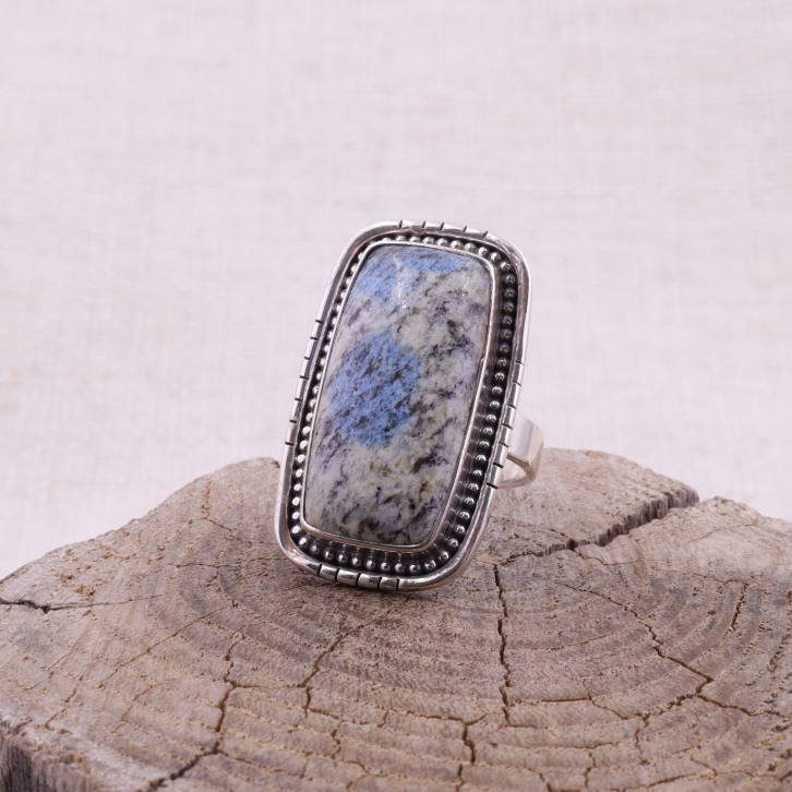 Bague en argent et pierre jaspe mont K2