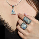 Bague en argent et pierre jaspe mont K2