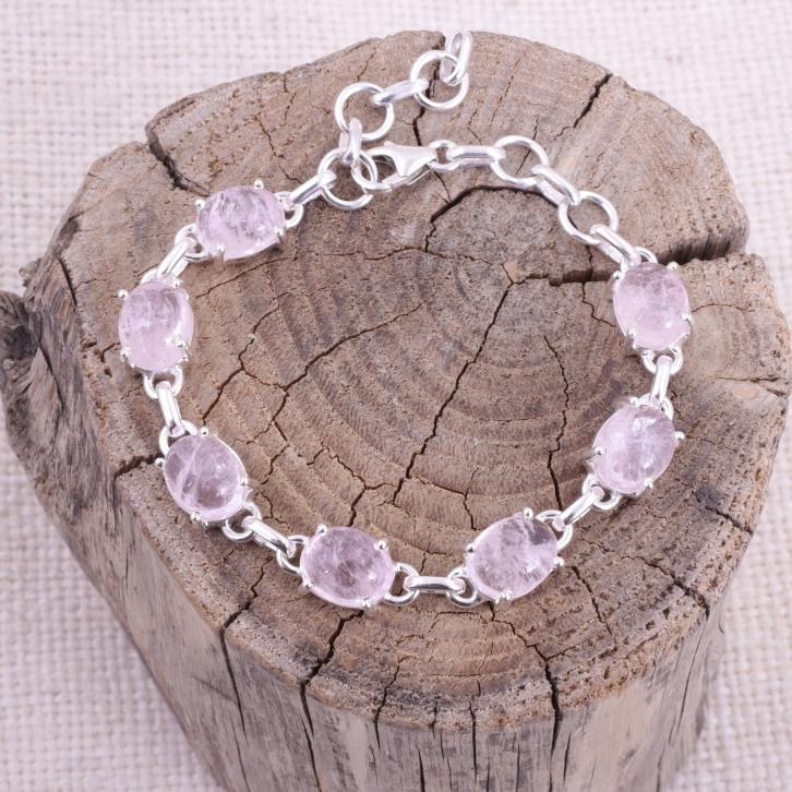 Bracelet en argent et morganite