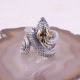 Bague en argent et cuivre - serpent à cornes
