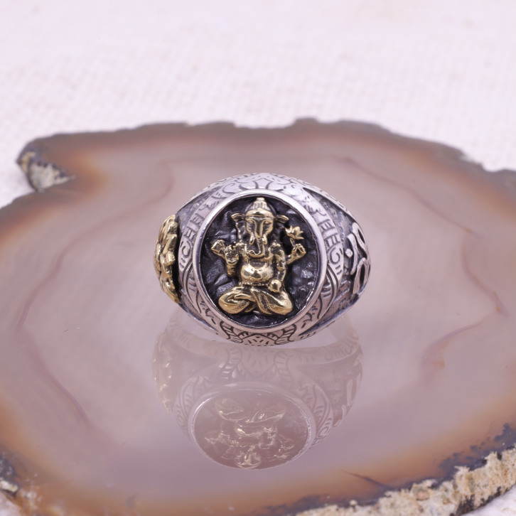 Bague en argent et cuivre - ganesh