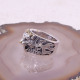 Bague en argent et cuivre - tigre aux yeux verts