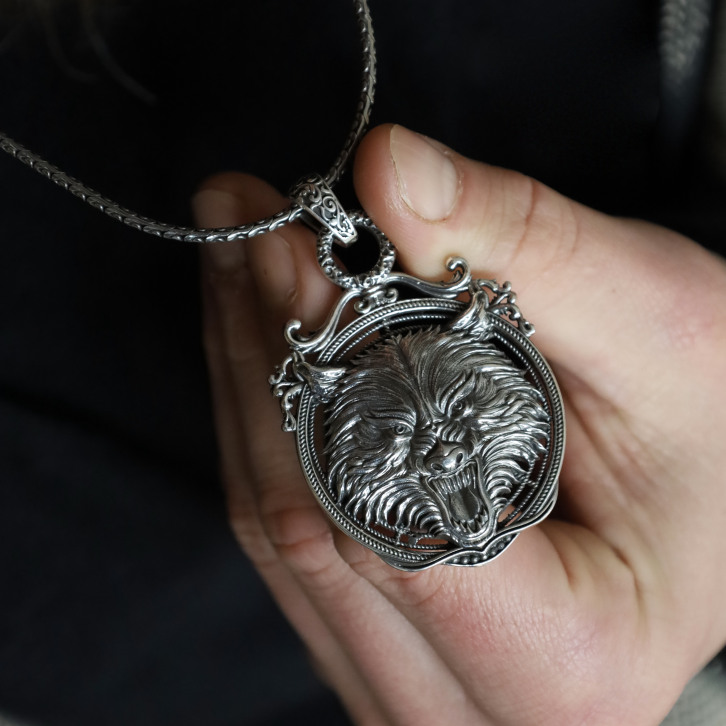 Pendentif en argent - loup