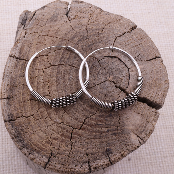 Créoles en argent - 3 cm