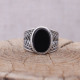 Bague en argent et pierre onyx