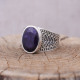 Bague en argent et pierre racine de saphir