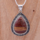 Pendentif en argent pierre Jaspe