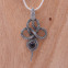 Pendentif en argent serpent et pierre quartz fumé