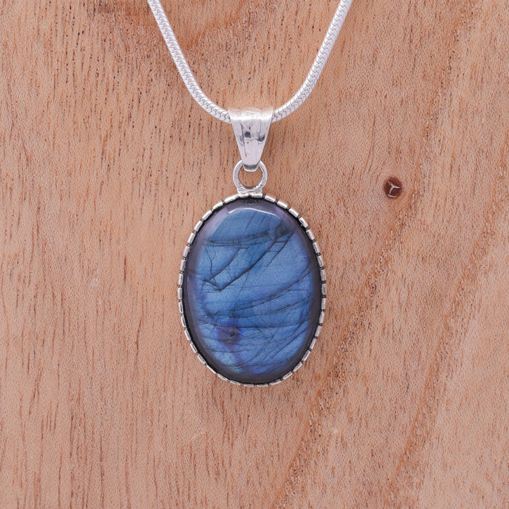 Pendentif en argent pierre labradorite