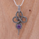 Pendentif serpent en argent et pierre améthyste