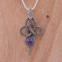 Pendentif serpent en argent et pierre améthyste