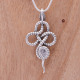 Pendentif serpent en argent et pierre améthyste