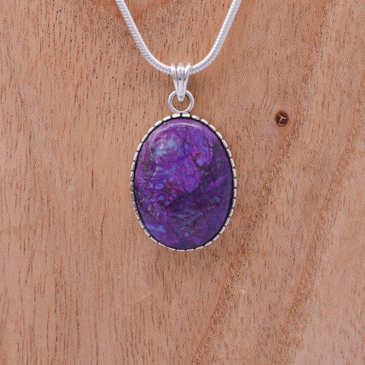 Pendentif arbre de vie pierre turquoise mohave