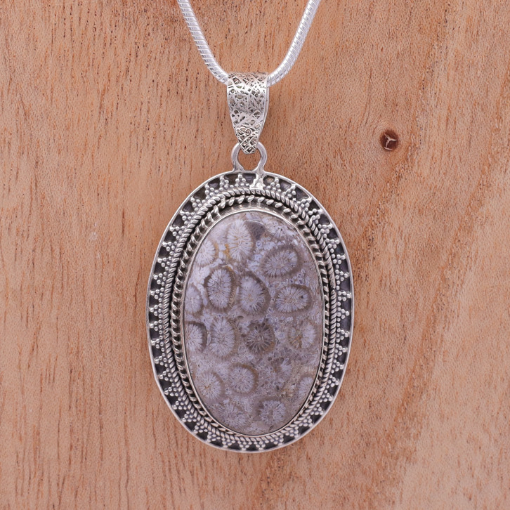 Pendentif en argent pierre agate