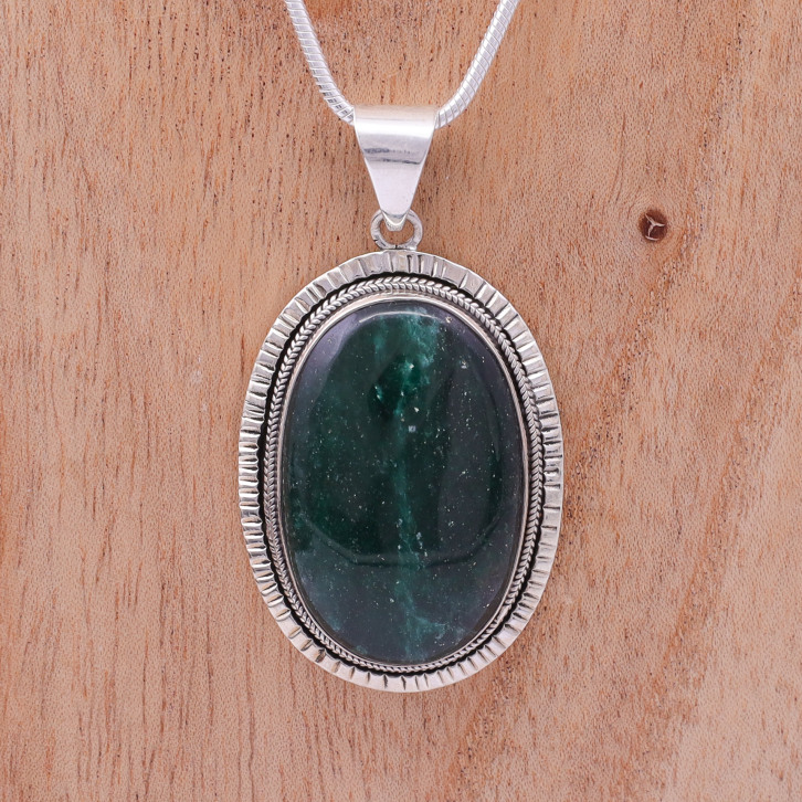 Pendentif en argent pierre aventurine